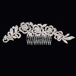 MODISH ROSE BLOOM PAVE BRIDAL HAIR COMB SLHCY7349