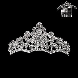 STYLISH FLOWER RHINESTONE HAIR SIDE COMB SLHCY8774