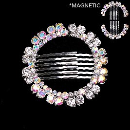 ELEGANT TWO PC RHINESTONE HAIR MAGNET COMB SLHCY8866