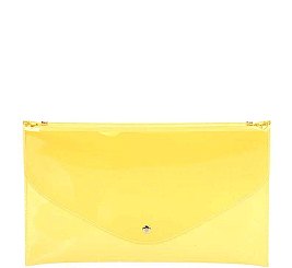 MODISH TRANSPARENT ENVELOPE CLUTCH WITH CHAIN JYHD-3449