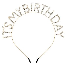 CHARMING "IT'S MY BIRTHDAY" CRYSTAL RHINESTONE HEADBAND