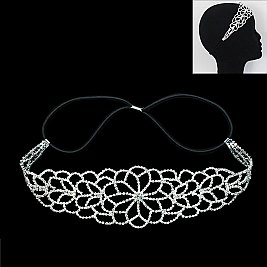 Band Elastic Wide Decorative Rhinestone Stretch Headband SLHDM1515