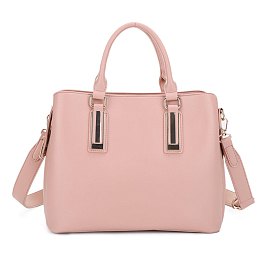 Vertical Black Metal Tab Accent Satchel