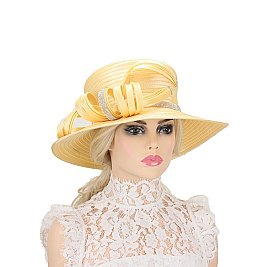 SATIN BRAID HAT With BIG LOOPY WITH STONES