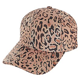 METALIC LEOPARD PRINT FANCY FASHION CAP