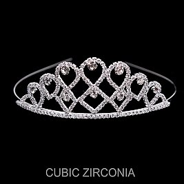 ELEGANT TEARDROP CUBIC ZIRCONIA TIARA
