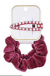 Pack of 12 (pieces) Assorted Color 2 Scrunchies & Hair Pin Set