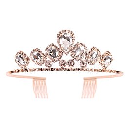 ELEGANT LINED LARGE RHINESTONE TIARA SLHTY8749
