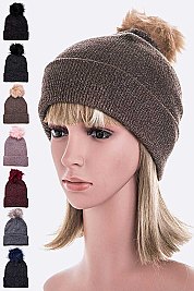 Pack of 12 (pieces) Assorted Fashionable Pompom Beanies