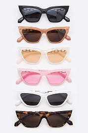 Pack of 12 SKINNY CAT EYE FASHION SUNGLASSES