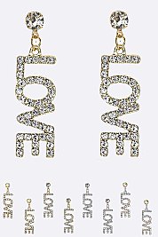 Crystal LOVE Drop Earrings