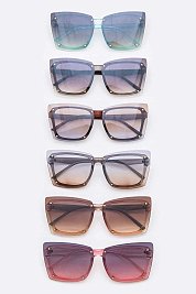 Pack of 12 CAT EYE OVERLAY ICONIC SUNGLASSES SET