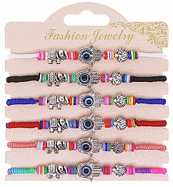 Pack of 6 LUCKY FRIENDSHIP String Protection Bracelet