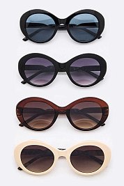 Pack of 12 OVAL RETRO SUNGLASSES SET
