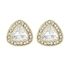 TRENDY TRIANGLE SHAPED CZ STUD EARRING SLJCE1054