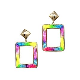 SQUARE NEON THREAD BOHO EARRING