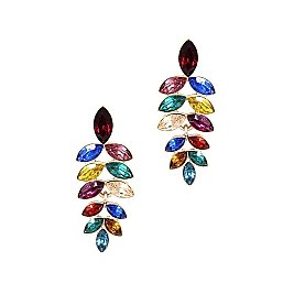 LINKED CHARM RHINESTONE DROP EARRINGS
