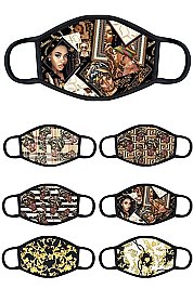 Pack of 12  African Print SUBLIMATED COTTON MASK