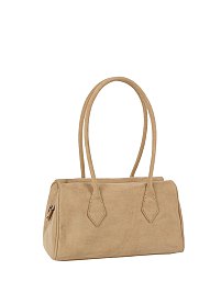 Faux Suede Boston Bag Tote