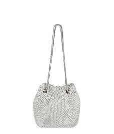 Rhinestone Mesh Bucket Shoulder Bag