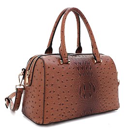 brown voston satchel ostrich