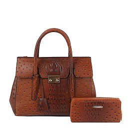 Ostrich Croc 2-in-1 Satchel Set
