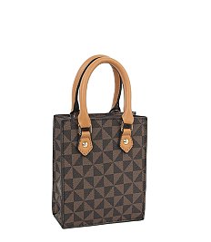 Fashion Monogram Mini Satchel Crossbody Bag Cell Phone Purse