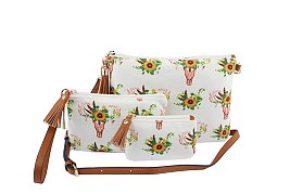 Printed Canvas 3-in-1 Crossbody Bag