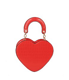 Croc Heart Top Handle Satchel