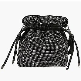 Rhinestone Covered Drawstring Satchel