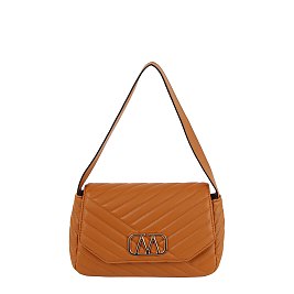 Quilted Logo Flap Shoulder Bag