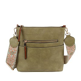 Fashion Zip Pocket Guitar Strap Crossbody Bag