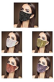 PACK OF 12 ASSORTED COLOR SEQUIN FASHION MASK