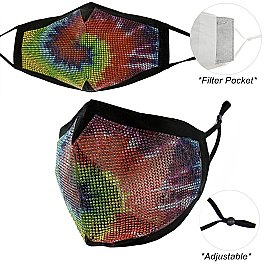 FASHION MULTICOLORED RHINESTONE COTTON MASK