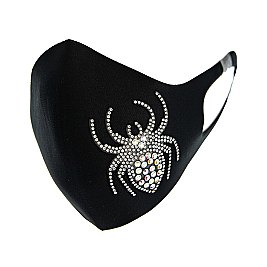 FASHION SPIDER RHINESTONE MASK W/ COMFORTABLE EARLOOP