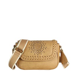 Laser Cut Printed Flap Crossbody Bag