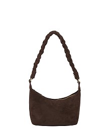 Braided Handle Suede Shoulder Bag