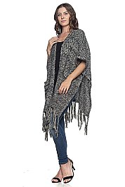 Elegant Fringe Longline Vest with Pockets FM-MSF2591