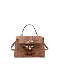 Croc Alligator Flap Satchel