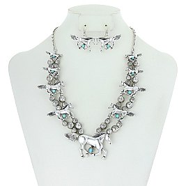 TRENDY WESTERN HORSE NECKLACE SET SLN1942