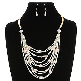 CHIC LAYERED BEADED NECKLACE SET