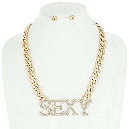 FASHION SEXY CHAIN NECKLACE EARRINGS SET