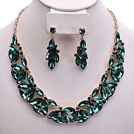 RHINESTONE BIB NECKLACE SET