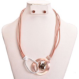 ARTSY METAL RHINESTONE NECKLACE SET