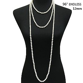 FASHION 96" ENDLESSS 12MM PEARL NECKLACE