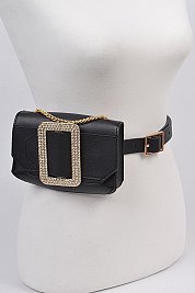 Fashion Rhinestone Emblem Fanny Pack