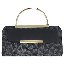 Monogram Round Top Handle Crossbody Bag Clutch Wallet