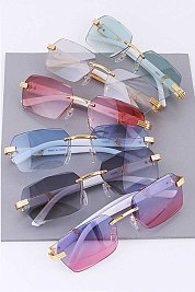 Pack of 12 LIGHT TINT RIMLESS SKINNY SUNGLASSES SET