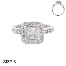 RADIANT CUT CUBIC ZIRCONIA ENGAGEMENT STYLE RING SLR1246SI