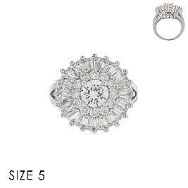 ELEGANT ROUND TOP CZ RING SLR1694